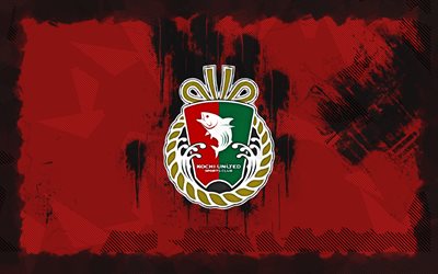 Kochi United SC grunge logo, 4k, J3 League, red grunge background, soccer, Kochi United SC emblem, football, Kochi United SC logo, Kochi United SC, japanese football club, Kochi United FC