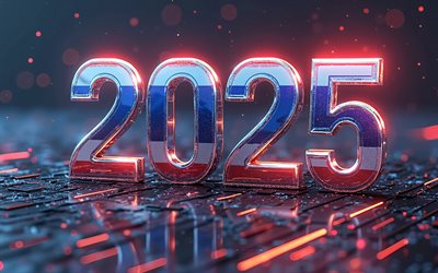2025 Thailand, 4k, Thailand art, travel to Thailand 2025, flag of Thailand, Thailand 2025 digits, 3d art, Thailand flag, 2025 3d digits