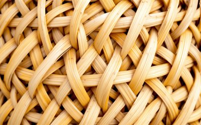 wooden wickerwork background, 4k, natural textures, weaving textures, wickerwork textures, brown weaving backgrounds, interweaving patterns, wickerwork, wickerwork backgrounds, brown wickerwork background