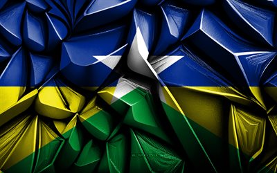 rondonia flagga, 4k, 3d  kreativ struktur, rondonia 3d  flagga, brasilien, 3d  konst, rondonia, statsstaten, rondonia state flag