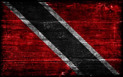 trinidad och tobago träflagga, 4k, träregra flaggor, nordamerikanska länder, flagga av trinidad och tobago, trinidad och tobago, nordamerika, trinidad och tobago flagga