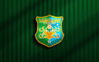 4k, vanraure hachinohe 3d 로고, j3 리그, 녹색 3d 배경, 축구, vanraure hachinohe emblem, vanraure hachinohe 로고, vanraure hachinohe, 일본 축구 클럽, vanraure hachinohe fc