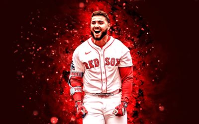 wilyer abreu, 4k, kırmızı neon işıklar, boston red sox, mlb, venezüella beyzbol oyuncuları, wilyer abreu 4k, beyzbol, major league beyzbol, wilyer abreu boston red sox