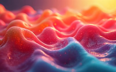 colorful 3D waves, 4k, creative, abstract 3D waves, 3D textures, colorful 3D backgrounds, artwork, 3D waves, 3D backgrounds