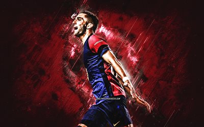 ferran torres, fc barcelona, spanischer fußballspieler, burgund stein hintergrund, grunge  kunst, la liga, ferran torres garcia, spanien, katalonien, fußball, ferran torres barcelona