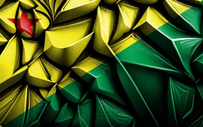 Flag of Acre, 4k, 3d creative texture, Acre 3d flag, Brazil, Acre flag, 3d art, Acre, State of Brazil, Acre State flag
