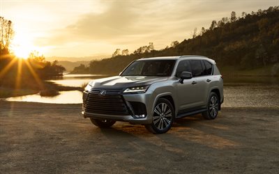 lexus lx 700h, 4k, offro, 2025 bilar, solnedgång, suvs, lyxbilar, 2025 lexus lx, japanska bilar, lexus lx, lexus
