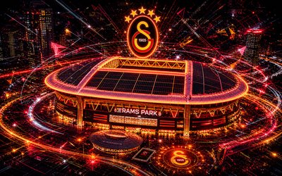 parque rams, complexo esportivo ali sami yen, sarıyer, istambul, peru, estádio galatasaray, linhas abstratas amarelas marrons, arte criativa, galatasaray sk, estádio de futebol, galatasaray