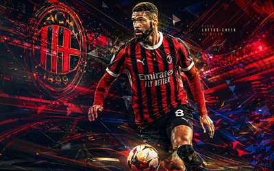 Ruben Loftus-Cheek, AC Milan, fan art, red black, abstract digital background, Ruben Loftus-Cheek AC Milan, creative art, AC Milan logo, Ruben Loftus-Cheek Milan, football, Milan