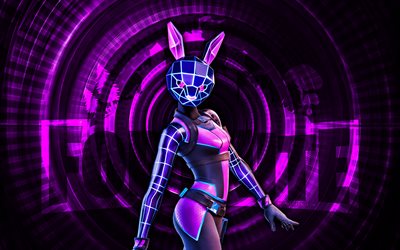 Bunnywolf Fortnite, 4k, purple spiral background, Fortnite, creative, Bunnywolf Skin, Fortnite Bunnywolf Skin, Bunnywolf, Fortnite characters
