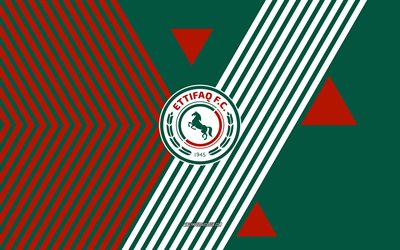 logotipo del club al ettifaq, 4k, equipo de fútbol saudí, fondo de líneas verdes rojas, club al ettifaq, liga profesional saudí, arabia saudita, arte lineal, emblema del club al ettifaq, fútbol americano, al ettifaq