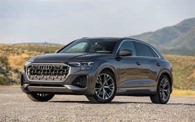 Audi Q8 55 TFSI quattro, 4k, offfroad, 2025 cars, US-spec, crossovers, Gray Audi Q8, 2025 Audi Q8, german cars, Audi Q8, Audi