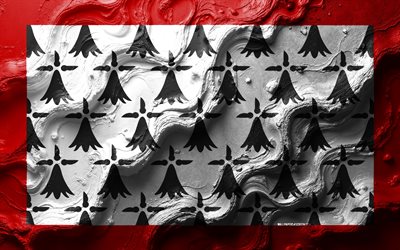Limousin flag, 4k, stone wave texture, Flag of Limousin, 3D Limousin flag, France, flags of provinces of France, Limousin