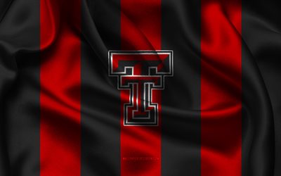 4k, texas tech red raiders logosu, kırmızı siyah ipek kumaş, amerikan futbol takımı, texas tech red raiders amblemi, ncaa, texas tech kırmızı akıncılar, amerika, amerikan futbolu, texas tech red raiders futbolu