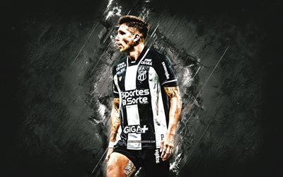 lucas mugni, ceara, calciatore argentino, sfondo di pietra bianca, grunge art, ceara sporting club, brasile, calcio, lucas mugni ceara