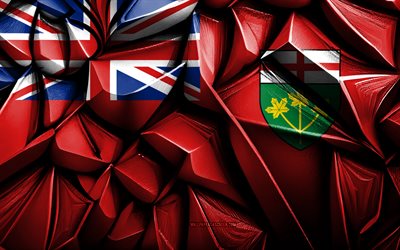 ontarios flagga, 4k, 3d  kreativ struktur, ontario 3d  flagga, canada, ontario flagga, 3d  konst, ond, kanada provinser, ontario province flag
