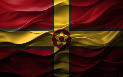 4k, northamptonshire, englands ceremoniella län, 3d northamptonshire  flagga, engelska, northamptonshire flagga, 3d  konsistens, engelska nationella symboler, 3d  konst