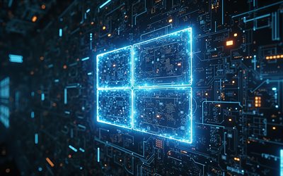 windows 10 blue logo, högteknologisk realistisk bakgrund, windows 10 neonlogotyp, blå ljuslinjer, windows 10  emblem, windows 10, kreativ konst, fönster