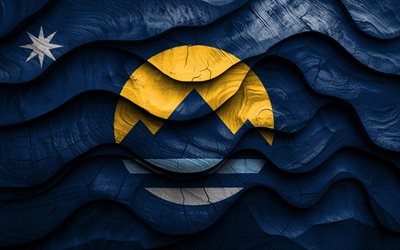 4k, Reno flag, US cities, wooden 3D waves flags, Day of Reno, flag of Reno, USA, Reno wooden flag, Reno Nevada, american cities, Reno