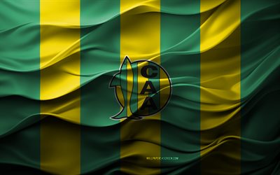 4k, club atlético aldosivi logo, fondo 3d amarillo verde, división de primera argentina, club atlético aldosivi emblema, equipo de fútbol de argentina, club atlético aldosivi bandera, textura 3d, argentina, club atlético aldosivi, fútbol americano, fútbol, aldosivi