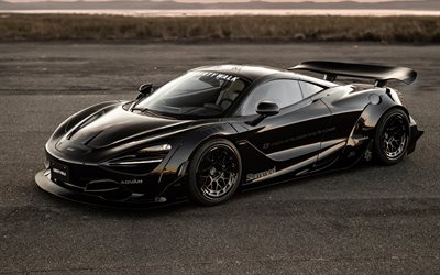 lbworks mclaren 720s, 4k, sintonización, 2025 autos, hipercares, black mclaren 720s, 2025 mclaren 720s, superdeportivos, autos británicos, mclaren