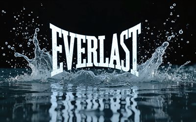 شعار glitter everlast, 4k, بقع الماء, خلفيات سوداء, علامات أزياء, شعار everlast 3d, الشعار الأبيض الأبوي, مبدع, شعار everlast, العلامات التجارية, أبوي