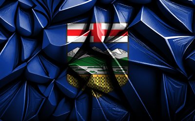alberta, 4k, 3d  kreativ struktur, alberta 3d  flagga, canada, alberta flagga, 3d  konst, kanada provinser, alberta provinsflagga