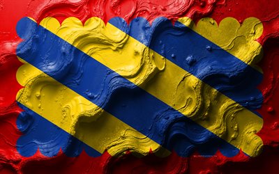 Nivernais flag, 4k, stone wave texture, Flag of Nivernais, 3D Nivernais flag, France, flags of provinces of France, Nivernais