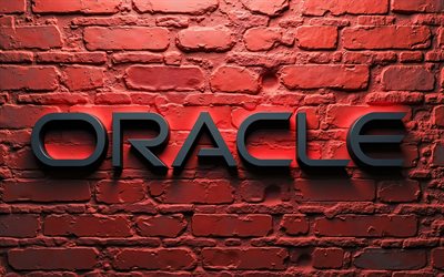 4k, oracle blackロゴ, クリエイティブ, 赤レンガ科, エレクトロニクスブランド, oracle 3dロゴ, ブランド, oracle metal logo, アートワーク, oracleロゴ, オラクル