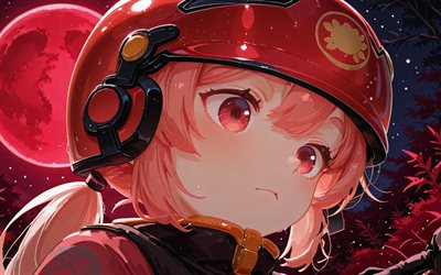 4k, nekomura iroha, 빨간 달, 보컬 로이드, 클로즈업, 보컬 로이드 2, 만화, 보컬 로이드 캐릭터, 일본 가상 가수, nekomura iroha vocaloid