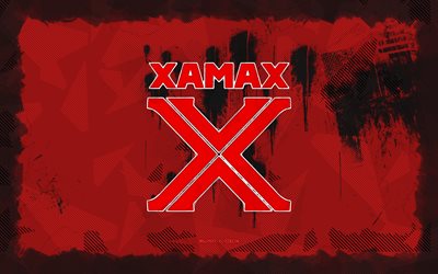 Neuchatel Xamax grunge logo, 4k, Challenge League, red grunge background, soccer, Neuchatel Xamax emblem, football, Neuchatel Xamax logo, Neuchatel Xamax, Swiss football club, Neuchatel Xamax FC