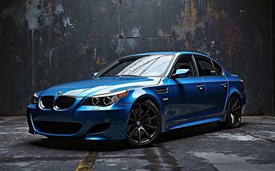 4k, bmw bmw m5, hangar, e60, oscurità, opera d'arte, supercar, tunnig, bmw m5 e60, creativo, auto tedesche, bmw