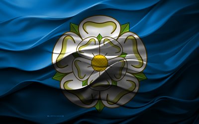 4k, yorkshire flagg, englands ceremoniella län, 3d yorkshire flagga, engelska, yorkshire flagga, 3d  konsistens, yorkshire day, engelska nationella symboler, 3d  konst, yorkshire