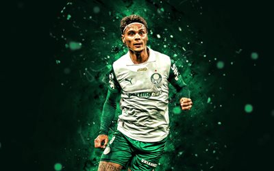 4k, richard rios, valkoinen yhtenäinen, vihreä abstrakti tausta, palmeiras fc, brasilialainen serie a, kolumbialaiset jalkapalloilijat, vihreät neonvalot, richard rios 4k, jalkapallo, palmeiras, se palmeiras, richard rios palmeiras