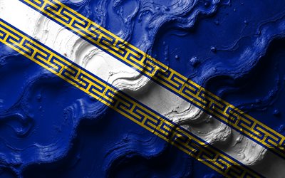 Champagne flag, 4k, stone wave texture, Flag of Champagne, 3D Champagne flag, France, flags of provinces of France, Champagne