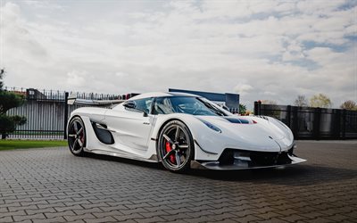 koenigsegg jesko, 4k, frontansicht, äußerlich, hypercar, weißer koenigsegg jesko, supersportwagen, luxusautos, koenigsegg