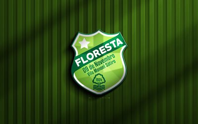4k, floresta ec 3d logo, serie brasiliana c, sfondo 3d verde, calcio, floresta ec emblem, logo floresta ec, floresta ec, club di calcio brasiliano, floresta fc
