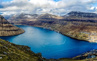 harbor, bay, Denmark, Faroe Islands, Klaksvik