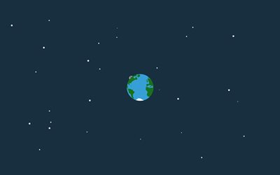earth, space, stars, minimal