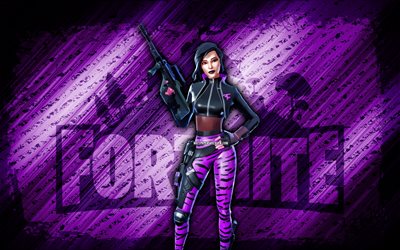 lila sorana fortnite, 4k, lila diagonaler hintergrund, grunge  kunst, fortnite, kunstwerk, lila sorana haut, fortnite  charaktere, lila sorana, fortnite purple sorana haut