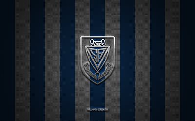 CS Ameliano logo, Paraguayan football team, Paraguayan Primera Division, blue carbon background, CS Ameliano emblem, football, CS Ameliano, Paraguay, CS Ameliano metal logo