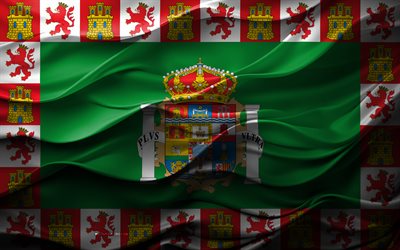 4k, cadiz bayrağı, ispanya şehirleri, 3d cadiz bayrağı, ispanya, 3 boyutlu doku, cadiz günü, ispanyol ulusal sembolleri, 3 boyutlu sanat, cádiz