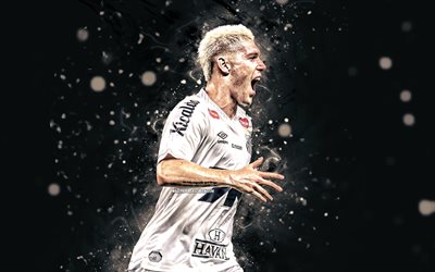 4k, benjamin rollheiser, luzes de néon brancas, santos fc, série a brasileira, futebolistas argentinos, benjamin rollheiser 4k, futebol, santos, sfc, benjamim rollheiser santos