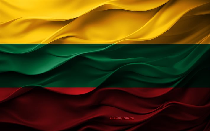 4k, bandera de lituania, países europeos, bandera 3d de lituania, europa, textura 3d, día de lituania, símbolos nacionales, arte 3d, lituania, bandera lituana