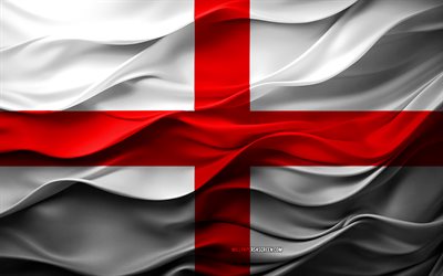 4k, Flag of England, European countries, 3d England flag, Europe, England flag, 3d texture, Day of England, national symbols, 3d art, England