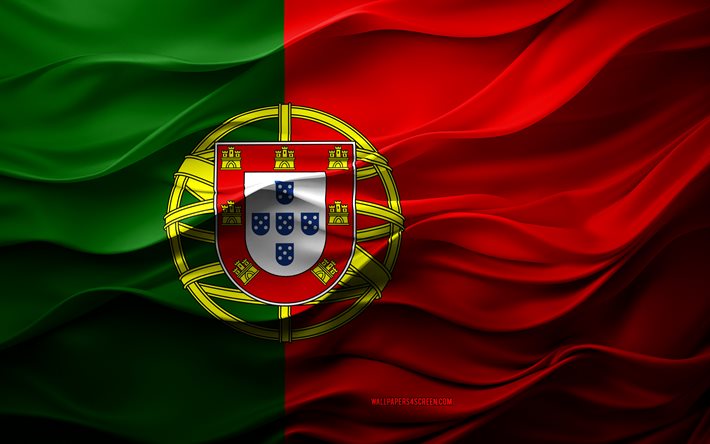 4k, bandera de portugal, países europeos, bandera 3d de portugal, europa, textura 3d, día de portugal, símbolos nacionales, arte 3d, portugal, bandera portuguesa