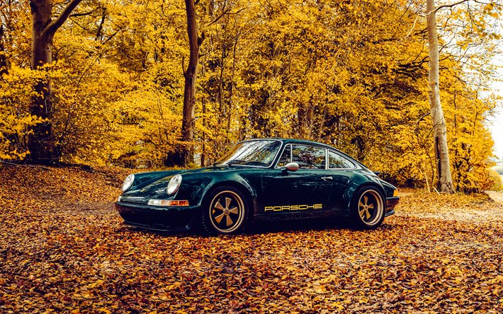 2022, Porsche 911 BEL001, Theon Design, 4k, front view, exterior, autumn, black sports coupe, Theon Design BEL001, black Porsche 911, german sports cars, Porsche