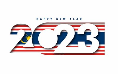Happy New Year 2023 Kuala Lumpur, white background, Kuala Lumpur, minimal art, 2023 Kuala Lumpur concepts, Kuala Lumpur 2023, 2023 Kuala Lumpur background, 2023 Happy New Year Kuala Lumpur