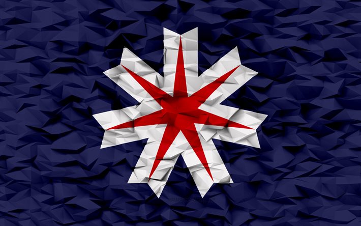 bandeira de hokkaido, 4k, prefeituras do japão, fundo de polígono 3d, textura de polígono 3d, dia de hokkaido, bandeira de hokkaido 3d, símbolos nacionais japoneses, arte 3d, hokkaido, japão