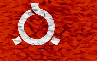 fukuşima bayrağı, 4k, japonya vilayetleri, 3d çokgen arka plan, 3d çokgen doku, fukuşima günü, 3d fukuşima bayrağı, japon ulusal sembolleri, 3 boyutlu sanat, fukuşima, japonya